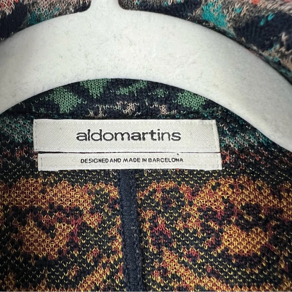Aldomartins Knit Button Front Jacket Patterned Multicolor Wool Blend Size 10 - Picture 3 of 7